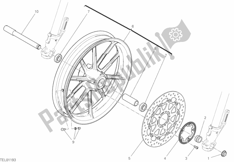 All parts for the Front Wheel of the Ducati Scrambler Icon USA 803 2020